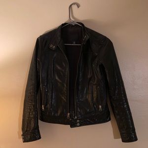 xs black leather motorcycle jacket